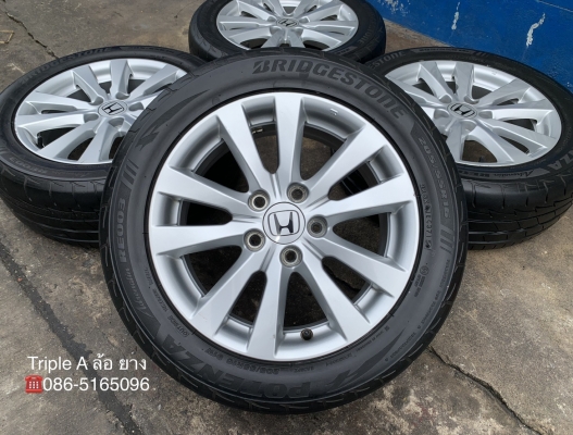 ล้อแม็ก 5รู114 Honda Civic FB ขอบ 16 แถมยาง 205-55-16 Bridgestone ปลายปี 15