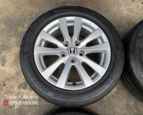 ล้อแม็ก 5รู114 Honda Civic FB ขอบ 16 แถมยาง 205-55-16 Bridgestone ปลายปี 15