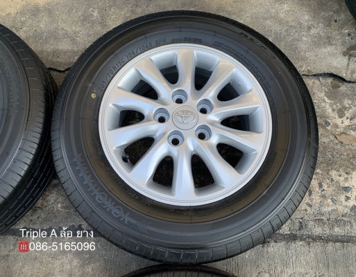 ล้อแม็ก 5รู114 TOYOTA ขอบ 15 พร้อมยางป้ายแดง 205-70-15 Yokohama ปี 19 สวยกริ๊บ