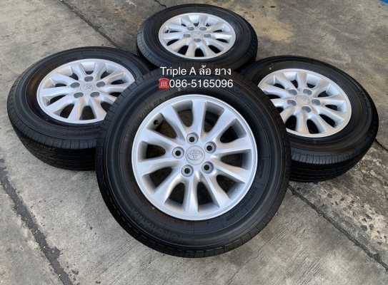 ล้อแม็ก 5รู114 TOYOTA ขอบ 15 พร้อมยางป้ายแดง 205-70-15 Yokohama ปี 19 สวยกริ๊บ