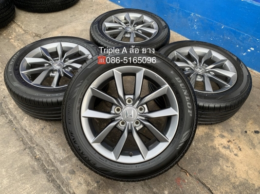 ล้อแม็กป้ายแดง Honda Civic FC รุ่นใหม่ล่าสุด ขอบ 16 สีเทากัน พร้อมยางน้องๆป้ายแดง 215-55-16 Dunlop ปลายปี 19 สวยๆ