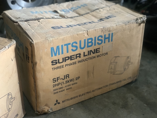 ( เหลือ 1ตัวครับ )ขายมอเตอร์ไฟฟ้า Mitsubishi 2HP. 380V 2860rpm. 2Pole ***ของใหม่ในกล่อง ไม่เคยใช้งาน *** มีมา 2ตัวครับ ราคาตัวละ 2,950 บาท