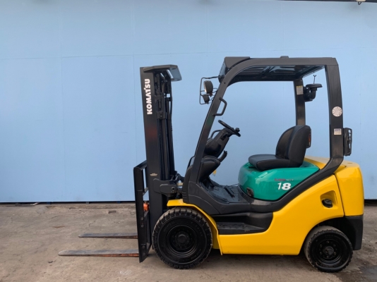ขายรถโฟล์คลิฟท์มือสอง เสา 4.5 เมตร ชนิด 3 ท่อน เสาเข้าตู้ FSV ยกได้ 1.8 ตัน KOMATSU FD18T นำเข้าจากญ