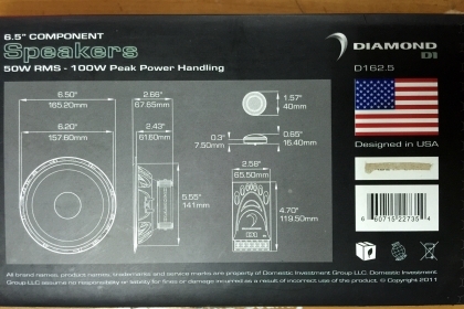ขายลำโพงแยกชิ้น 6.5&quot; DIAMOND รุ่น D1 รายละเอียดเสียงดี