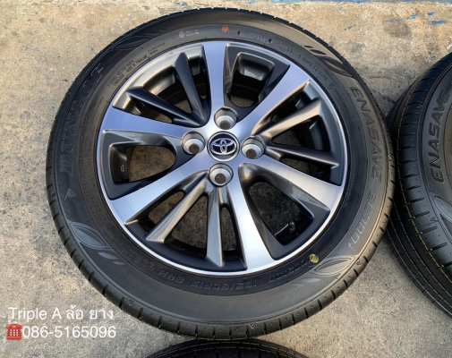 ล้อแม็กป้ายแดง Toyota Yaris Ativ ขอบ 15 สีเทาหน้าเงา พร้อมยางใหม่ป้ายแดง 185-60-15 Dunlop ปี 20 ใหม่ยกห้าง สวยกริ๊บ