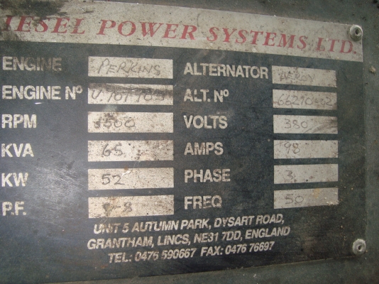 ขายเครื่องปั่นไฟ 65 KVA 380 V ของ ENGLAND พร้อมใช้งานครับใช่แค่ 5111ช.ม ขายเครื่องปั่นไฟ 65 KVA 380 V ของ ENGLAND พร้อมใช้งานครับใช่แค่ 5111ช.ม