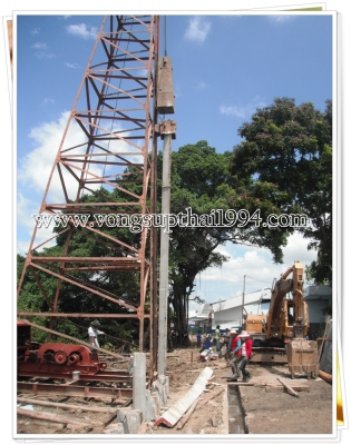 รับตอกเสาเข็มโดยใช้ปั่นจั่น