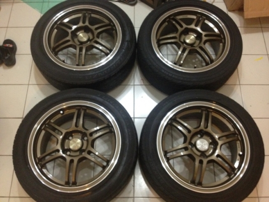 ขายแม็กซ์มือ2 ขอบ15 Enkei 4 รู100 + ยาง 6700 บาทถูกด่วนๆๆ