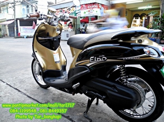 (รถ 5 เดือน)  NEW FINO สี ดำ-น้ำตาล(ทอง) ลาย Classic ตัวTOP ราคา 28,000 โอนให้ฟรีๆ..จร้า