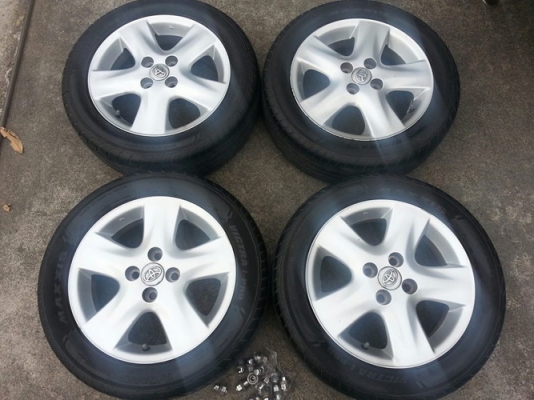 ล้อ15Vios 4รู100 + ยางMaxxisIPRO 195/55/15 ปี12