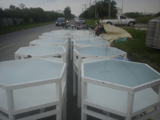 ขายโต๊ะกระจกหกเหลี่ยมของโรงแรมห้าดาวสวยครับตามรูปตัวละ1,200บาท