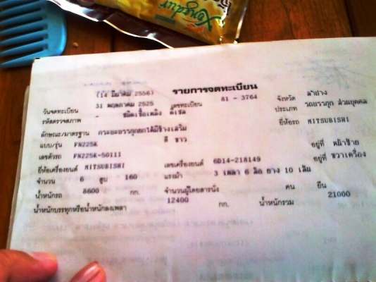 ขายด่วน..รถสิบล้อ MITSUBISHI ระหัสคัสซี FN225 K เครื่องยนต์ MITSUBISHI 6D14 รถสวย พร้อมใช้ มีทะเบียนครบ.