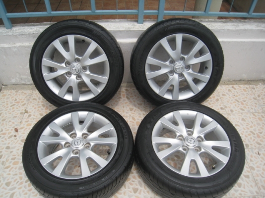 ขายล้อแม็ก Mazda3 16"x6.5" et 52.5 5รู114.3+ยางปี11,12 (081-3747940)