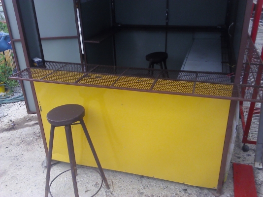 ซุ้มขายของ โครงสร้างทำด้วยเหล็กทั้งหมด เปิดออกขายของได้3ด้าน