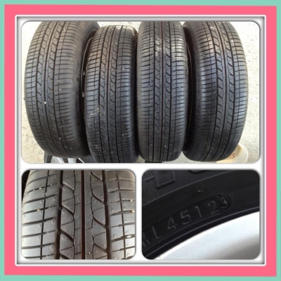 ขายล้อกะทะขอบ15 4รู100+ยางBrigedstone 175/65/15 ปลายปี12 ราคา 5,500 บาท