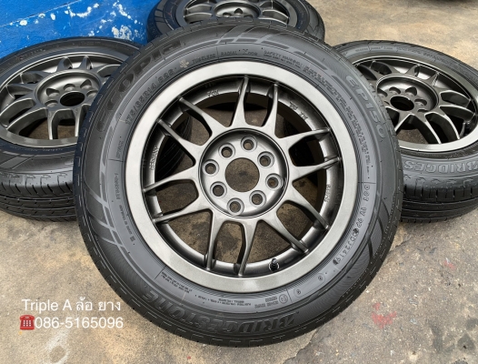 ล้อแม็ก 4รู100 FOX Germany ขอบ 14 สีเทากัน พร้อมยาง 175-65-14 Bridgestone ปี 19 สวยๆ ล้อแม็ก 4รู100 FOX Germany ขอบ 14 สีเทากัน พร้อมยาง 175-65-14 Bridgestone ปี 19 สวยๆ