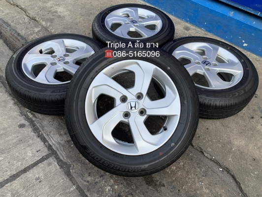 ล้อแม็ก Honda City ลายใบพัด ขอบ 15 พร้อมยางใหม่ป้ายแดง 175-65-15 Bridgestone ปี 19