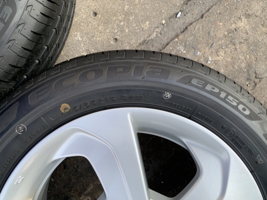 ล้อแม็ก Honda City ลายใบพัด ขอบ 15 พร้อมยางใหม่ป้ายแดง 175-65-15 Bridgestone ปี 19
