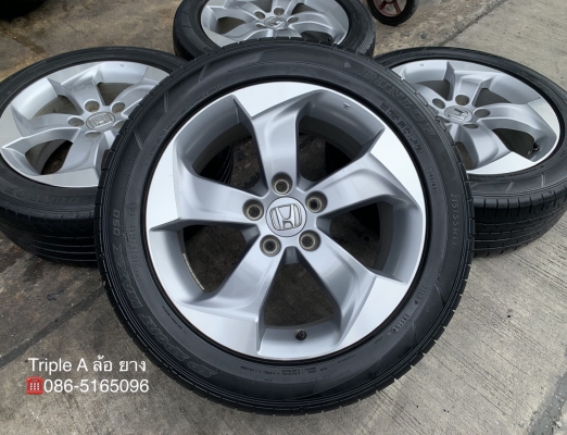 ล้อแม็ก Honda HRV ขอบ 17 สีบอร์นเงิน แถมยาง 215-55-17 Dunlop ปี 15 ล้อแม็ก Honda HRV ขอบ 17 สีบอร์นเงิน แถมยาง 215-55-17 Dunlop ปี 15