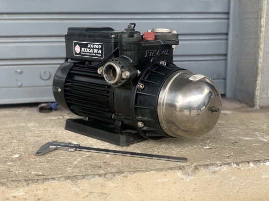 ขายปั๊มน้ำอัตโนมัติมัลติสเตจแรงดันสูง Kikawa pump KQ800 ขนาด 1HP. 220V ไฟบ้าน ใช้ได้ทั้งระบบน้ำร้อน-น้ำเย็น สภาพสวยใหม่มาก หมุนนิ่ม พร้อมใช้งาน ราคา 4,800 บาท