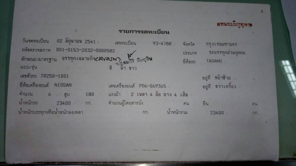 ขาย 895,000 รถเครน 4 ล้อ 25 ตัน Tanado TR250 M