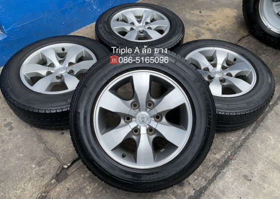 ล้อแม็ก Toyota Vigo ขอบ 16 สีเทาหน้าเงา แถมยาง 215-65-16 Michelin ปี 16