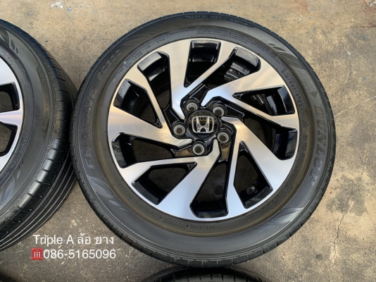 ล้อแม็ก Honda Civic FC ขอบ 16 สีดำหน้าเงา พร้อมยาง 215-55-16 Dunlop ปี 17 ล้อแม็ก Honda Civic FC ขอบ 16 สีดำหน้าเงา พร้อมยาง 215-55-16 Dunlop ปี 17