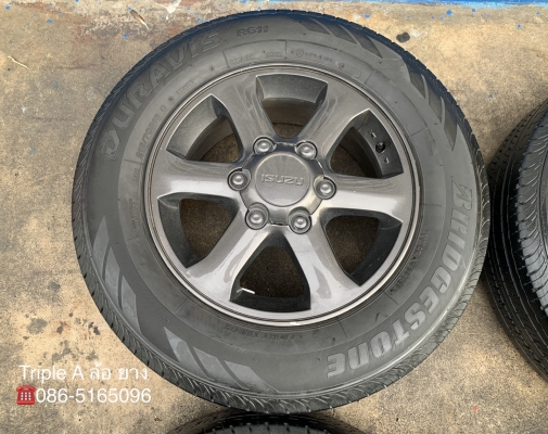 ล้อแม็ก ISUZU D-Max ขอบ 16 สีเทาดำ แถมยาง 215-70-16 Bridgestone ปลายปี 15