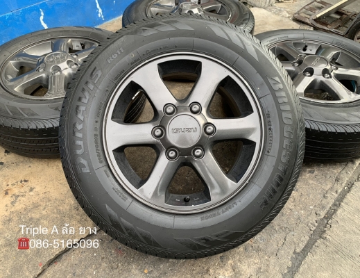 ล้อแม็ก ISUZU D-Max ขอบ 16 สีเทาดำ แถมยาง 215-70-16 Bridgestone ปลายปี 15