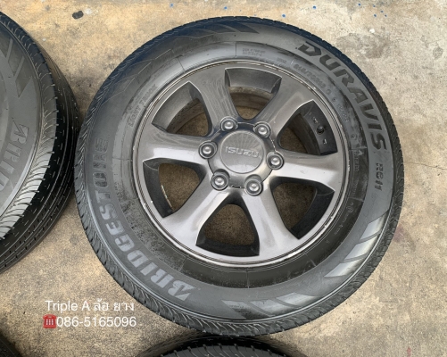 ล้อแม็ก ISUZU D-Max ขอบ 16 สีเทาดำ แถมยาง 215-70-16 Bridgestone ปลายปี 15