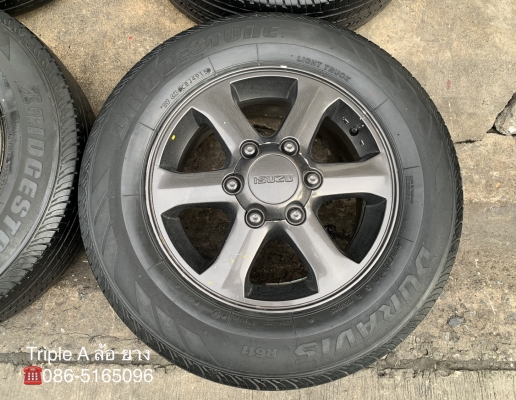 ล้อแม็ก ISUZU D-Max ขอบ 16 สีเทาดำ แถมยาง 215-70-16 Bridgestone ปลายปี 15