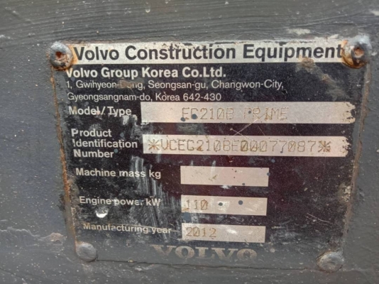 ขาย 885,000 บาท VOLVO EC210B Prime