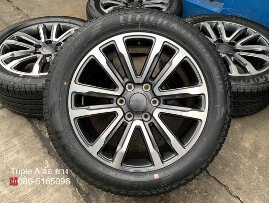 ล้อแม็กป้ายแดง Ford Everest รุ่นใหม่ล่าสุด ขอบ 20 พร้อมยางใหม่ป้ายแดง 265-50-20 GoodYear ปี 20 ใหม่ยกห้าง สวยกริ๊บ