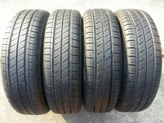 กะทะ14"มิราจ 4รู100 + ยาง Dunlop 165/65/14 ปี13 และ ปลายปี12