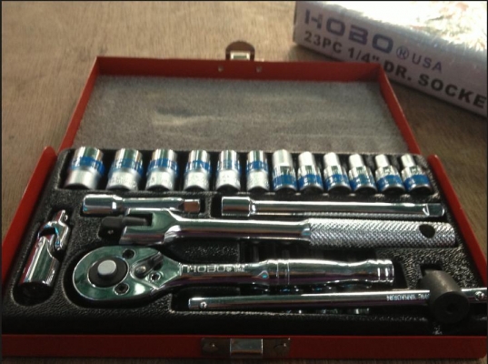 บล็อก HOBO 2 หุน USA 23pcs 1/4 DR. SOCKET SET บล็อก HOBO 2 หุน USA 23pcs 1/4 DR. SOCKET SET