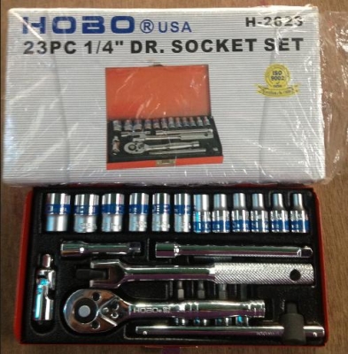 บล็อก HOBO 2 หุน USA 23pcs 1/4 DR. SOCKET SET บล็อก HOBO 2 หุน USA 23pcs 1/4 DR. SOCKET SET