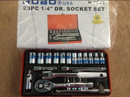 บล็อก HOBO 2 หุน  USA  23pcs 1/4 DR. SOCKET SET