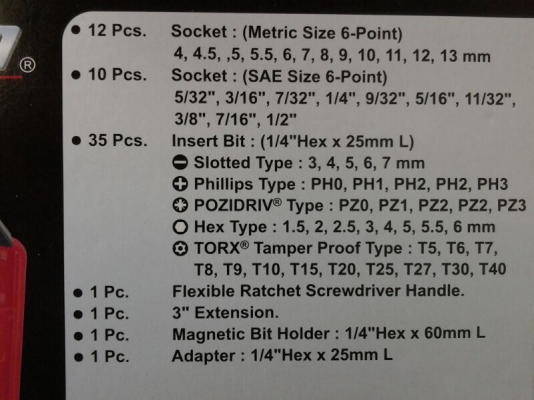ชุดบล็อก ไขควง crossman อเนกประสงค์ 61 ชิ้น