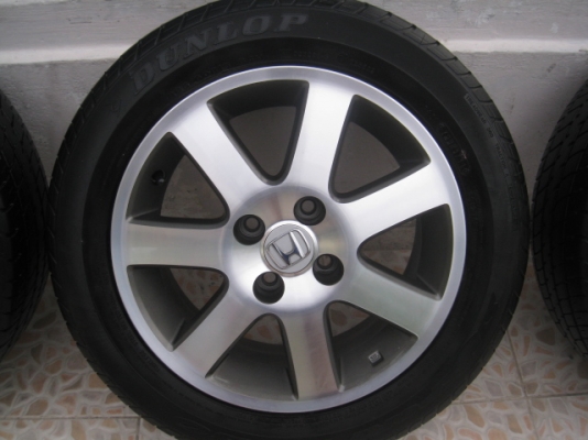 ขายล้อแม็ก civic 7ก้าน 15"x6" et45 4รู100 + ยางปี11 (081-3747940)