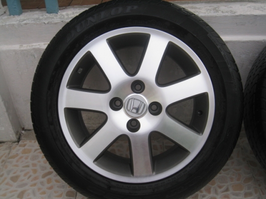 ขายล้อแม็ก civic 7ก้าน 15"x6" et45 4รู100 + ยางปี11 (081-3747940)