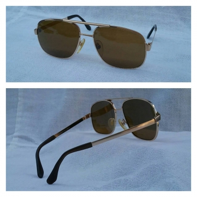 แว่นตาเทพเจ้าของชาวเยอรมันทศวรรษที่ 1960's  ราคาพิเศษ !  โมเดล 'สี่เหลี่ยม - นักบิน - คลาสสิค'  เลนส์กระจกคริสตัล 'น้ำตาล - ชา - สว่าง'  Vintage RODENSTOCK handmade in Germany