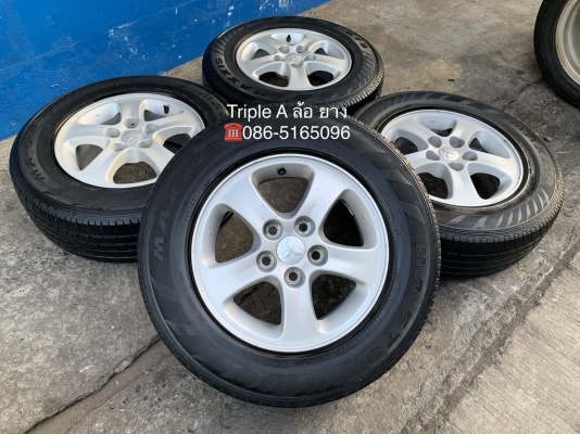 ล้อแม็ก 5รู114 Mitsu Triton ขอบ 15 แถมยาง 205-70-15 Maxxis ปี 16