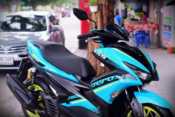 aerox 2019 สีเขียวดำ ตัวใหม่ล่าสุด เครื่องดี สีสวย 51900