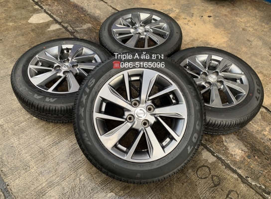 ล้อแม็ก Nissan Almera Sportech ขอบ 15 พร้อมยางป้ายแดง 175-65-15 Maxxis ปี 20 สภาพสวย