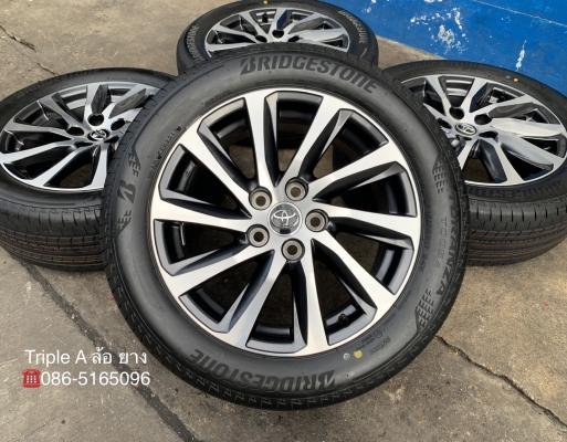 ล้อแม็ก 5รู114 Toyota ขอบ 17 เทาหน้าเงา (Made in Japan) พร้อมยางใหม่ 215-55-17 Bridgestone สวยๆ ล้อแม็ก 5รู114 Toyota ขอบ 17 เทาหน้าเงา (Made in Japan) พร้อมยางใหม่ 215-55-17 Bridgestone สวยๆ