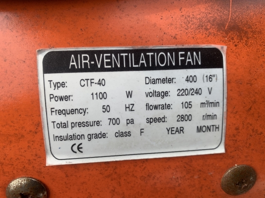 ขายพัดลมถัง-ท่อ ขนาด 16นิ้ว ขนาด 1.5HP. 220V ไฟบ้าน มีสวิทย์ปิด-เปิดในตัว สภาพสวย เดิมๆ หมุนนิ่ม ให้ลมแรง มี 2ตัวครับ ราคาตัวละ 4,600 บาท