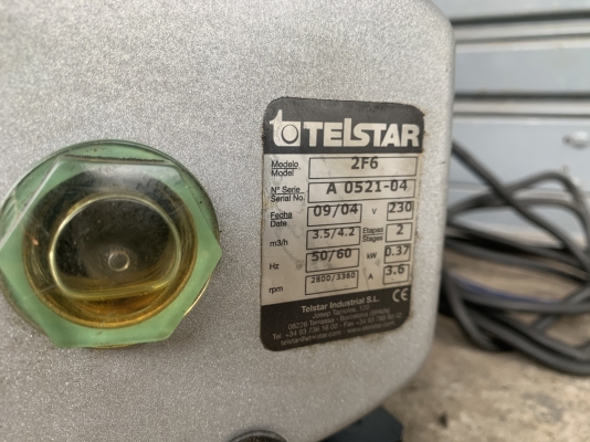 ขายปั๊มแวคคั่มสุญญากาศ Telstar 1/2HP. 220V ไฟบ้าน ไฟบ้าน made in Spain สภาพสวย(หายากครับ) หมุนนิ่ม ดูดแรง พร้อมใช้งาน
