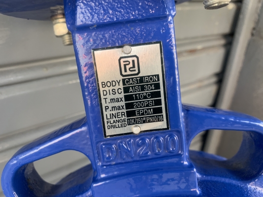 ขายวาล์วผีเสื้อสแตนเลส Pd Valve ขนาด 8นิ้ว **ของใหม่ไม่เคยใช้งาน** ทนแรงดันสูง 200PSI หมุนนิ่ม พร้อมใช้งาน ลองรับได้ทุกขนาดหน้าแปลนครับ มีมา 2ตัวครับ ราคาตัวละ 3,600 บาท