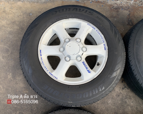ล้อแม็ก ISUZU D-Max ขอบ 16 สีขาว แถมยาง 215-70-16 Bridgestone ปลายปี 15 ล้อแม็ก ISUZU D-Max ขอบ 16 สีขาว แถมยาง 215-70-16 Bridgestone ปลายปี 15