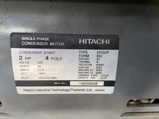ขายมอเตอร์ HITACHI 2hp ไฟบ้าน สวยๆครับ ขายมอเตอร์ HITACHI 2hp ไฟบ้าน สวยๆครับ